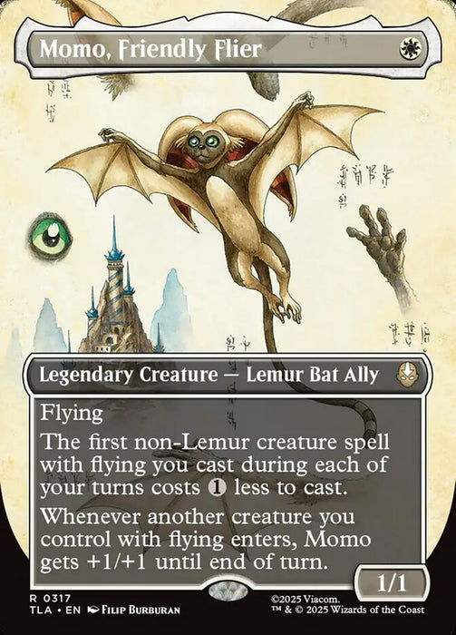Momo, Friendly Flier - Borderless - Full Art - Inverted - Legendary