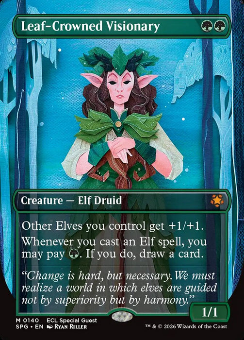 Leaf-Crowned Visionary - Borderless - Full Art - Inverted