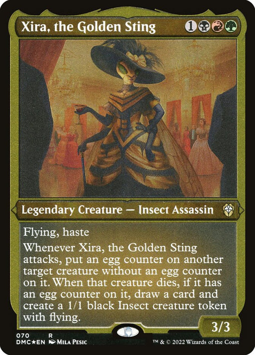 Xira, the Golden Sting - Etched - Inverted - Legendary - Etched (Foil)
