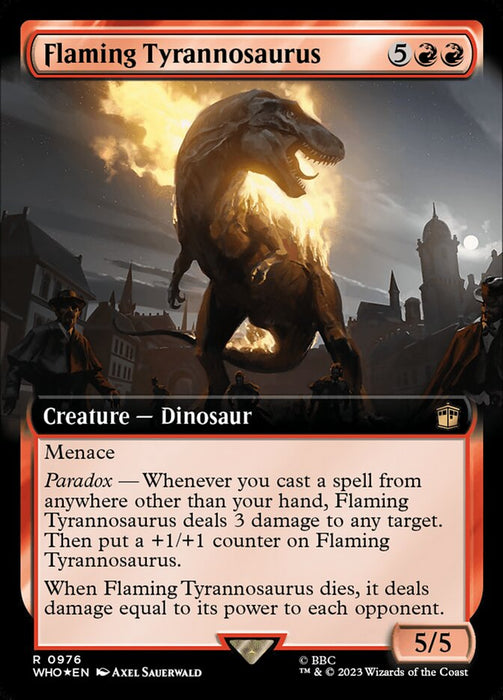 Flaming Tyrannosaurus - Extended Art - Surge Foil (Foil)