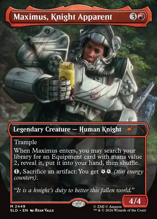 Maximus, Knight Apparent - Borderless - Full Art - Inverted - Legendary