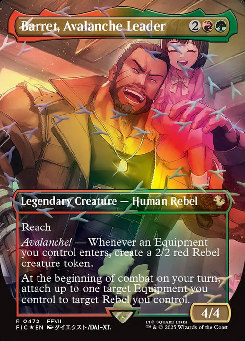 Barret, Avalanche Leader - Borderless - Full Art - Inverted - Legendary (Foil)