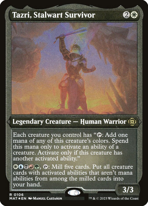 Tazri, Stalwart Survivor - Etched - Inverted - Legendary - Etched (Foil)