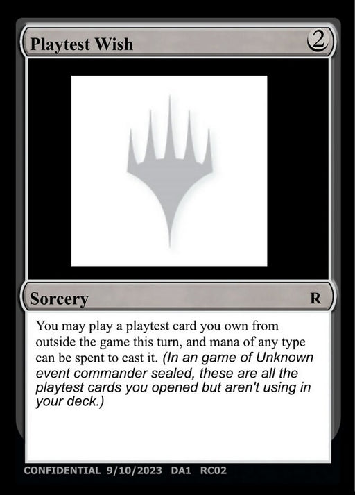 Playtest Wish