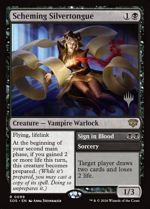 Scheming Silvertongue // Sign in Blood (Foil)