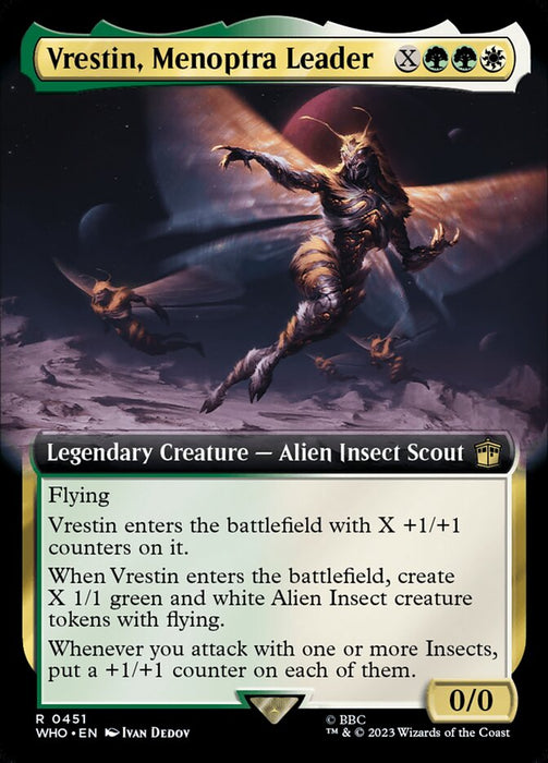Vrestin, Menoptra Leader - Extended Art - Legendary