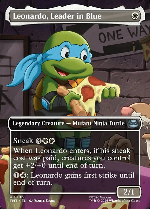 Leonardo, Leader in Blue - Borderless - Full Art - Inverted - Legendary