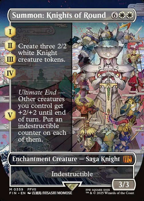 Summon: Knights of Round - Borderless - Full Art - Enchantment - Inverted