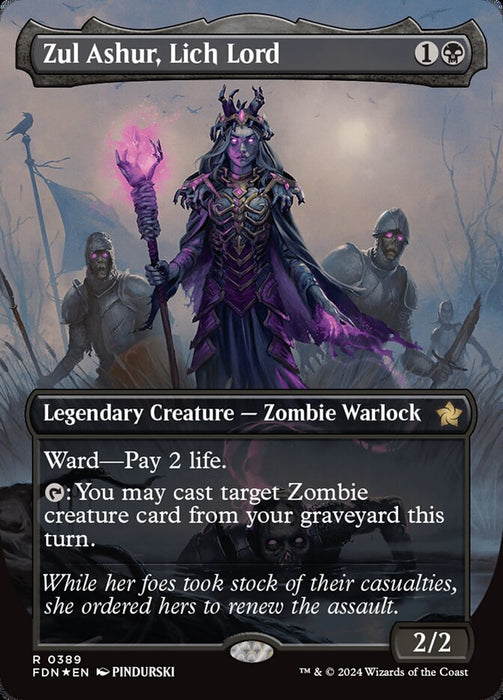 Zul Ashur, Lich Lord - Borderless - Legendary - Inverted (Foil)