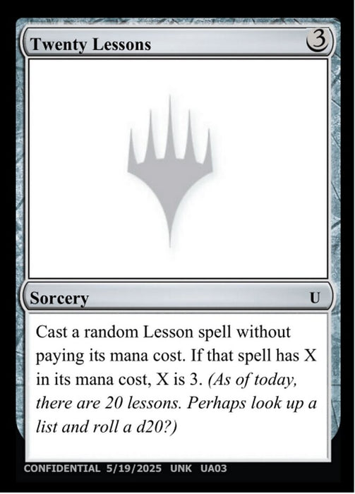 Twenty Lessons