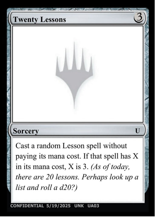 Twenty Lessons