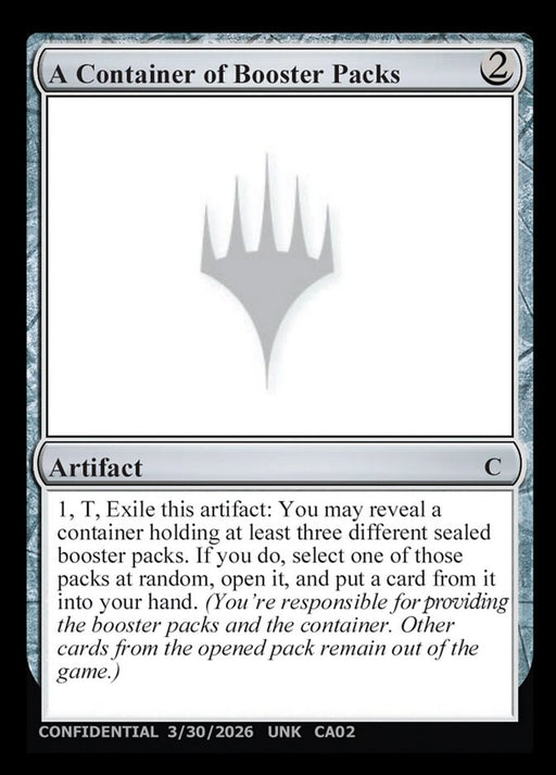 A Container of Booster Packs