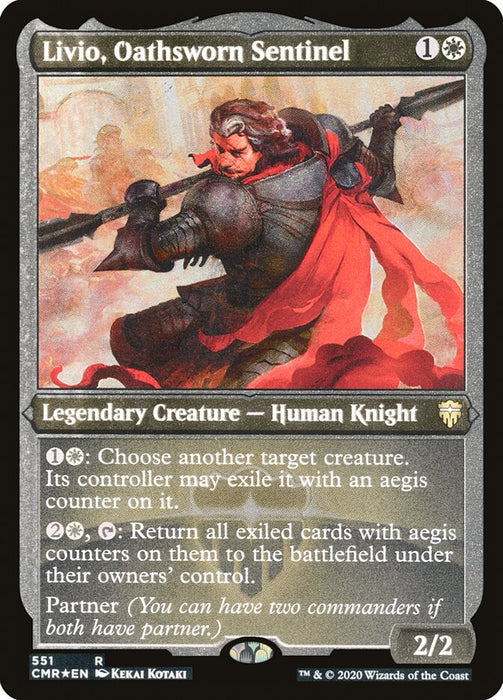 Livio, Oathsworn Sentinel - Etched - Inverted - Legendary - Etched (Foil)
