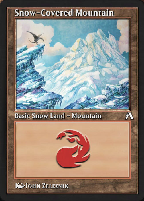 Snow-Covered Mountain - Retro Frame