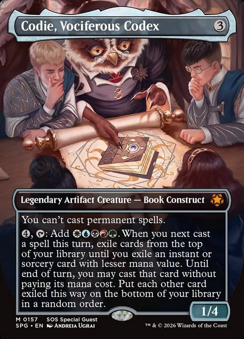 Codie, Vociferous Codex - Borderless - Inverted - Legendary (Foil)