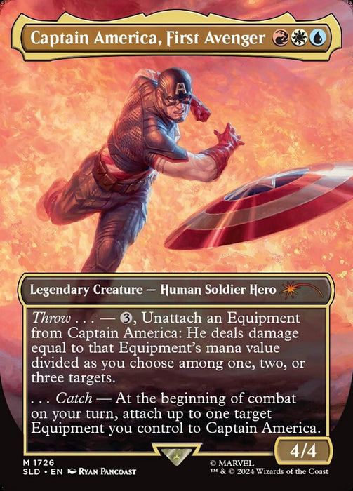 Captain America, First Avenger - Borderless - Full Art - Legendary - Inverted (Foil)
