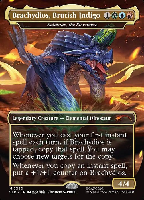 Brachydios, Brutish Indigo - Kalamax, the Stormsire - Borderless - Full Art - Inverted - Legendary