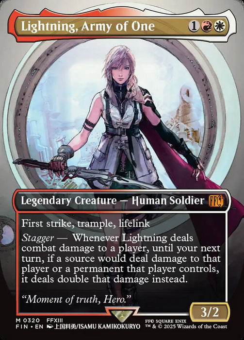 Lightning, Army of One - Borderless - Full Art - Legendary - Inverted