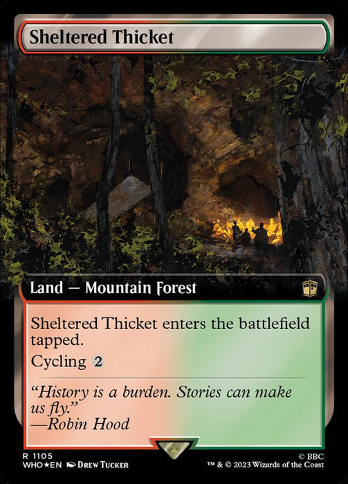 Sheltered Thicket - Extended Art - Surge Foil (Foil)