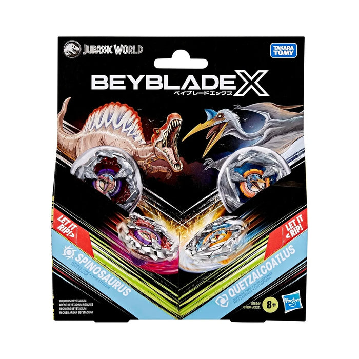 HASBRO - Beyblade X - Jurassic World Dual Pack - Spinosaurus vs. Quetzalcoatlus