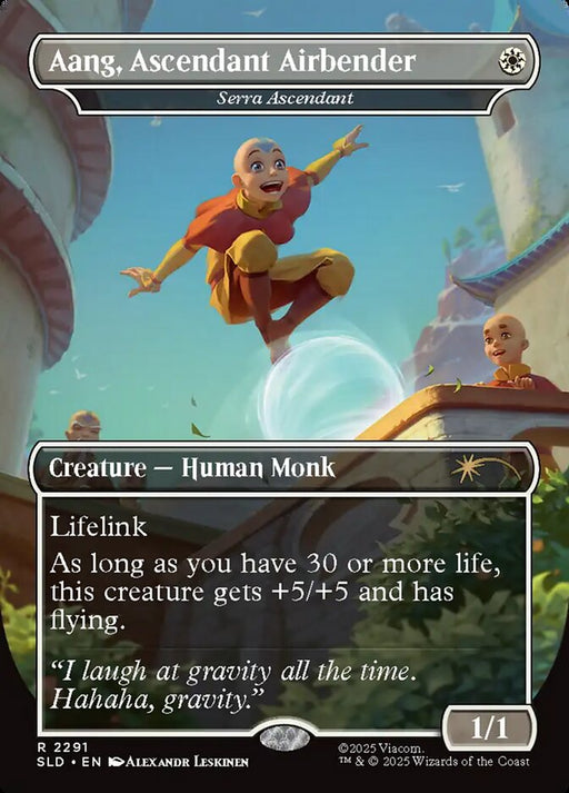 Aang, Ascendant Airbender - Serra Ascendant - Borderless - Full Art - Inverted (Foil)