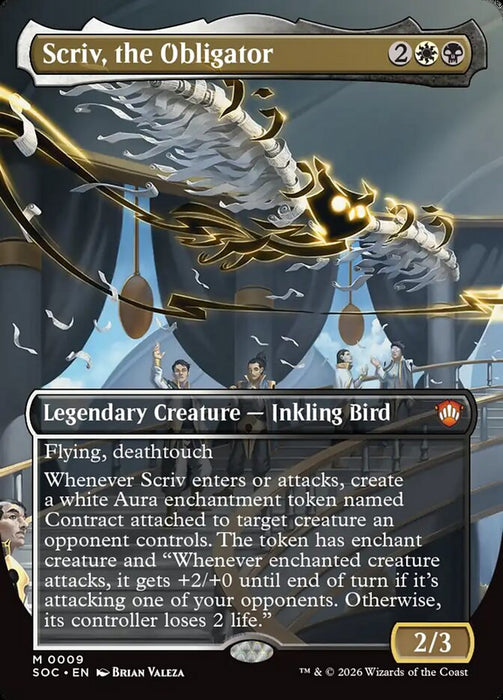 Scriv, the Obligator - Borderless - Full Art - Inverted - Legendary (Foil)