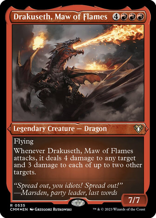 Drakuseth, Maw of Flames - Etched - Inverted - Legendary - Etched (Foil)