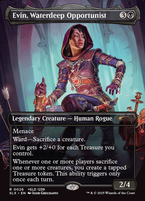 Evin, Waterdeep Opportunist - Borderless - Full Art - Inverted - Legendary