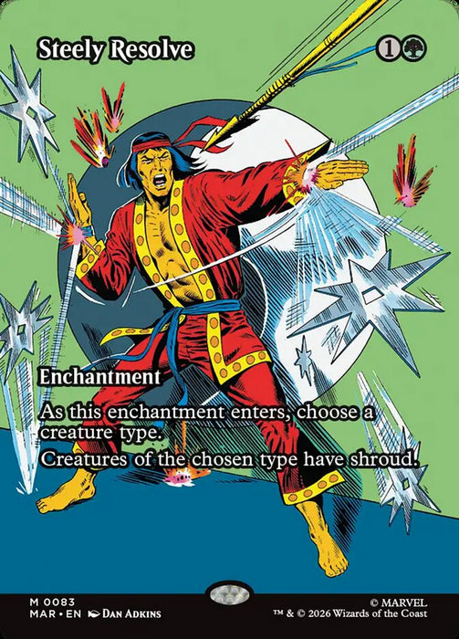 Steely Resolve - Borderless - Full Art - Enchantment - Inverted
