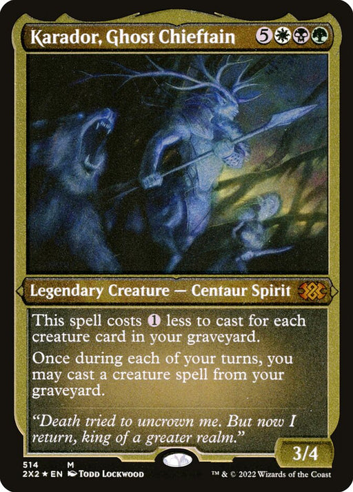 Karador, Ghost Chieftain - Etched - Inverted - Legendary - Etched (Foil)