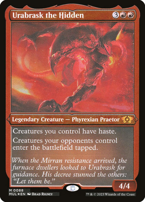 Urabrask the Hidden - Etched - Inverted - Legendary - Etched (Foil)