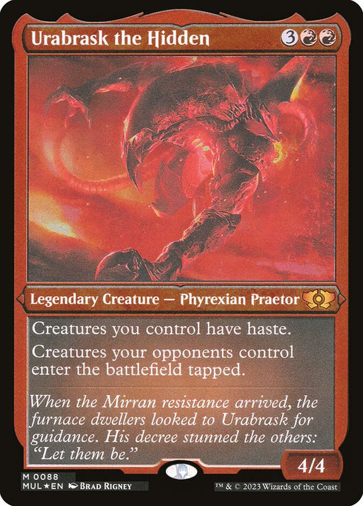 Urabrask the Hidden - Etched - Inverted - Legendary - Etched (Foil)