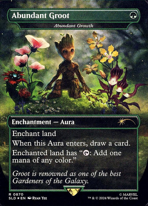 Abundant Groot - Abundant Growth - Borderless - Full Art - Inverted (Foil)