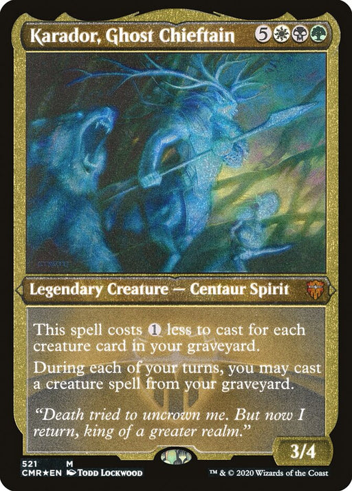 Karador, Ghost Chieftain - Etched - Inverted - Legendary - Etched (Foil)