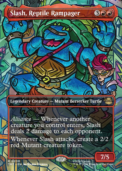 Slash, Reptile Rampager - Borderless - Full Art - Inverted - Legendary
