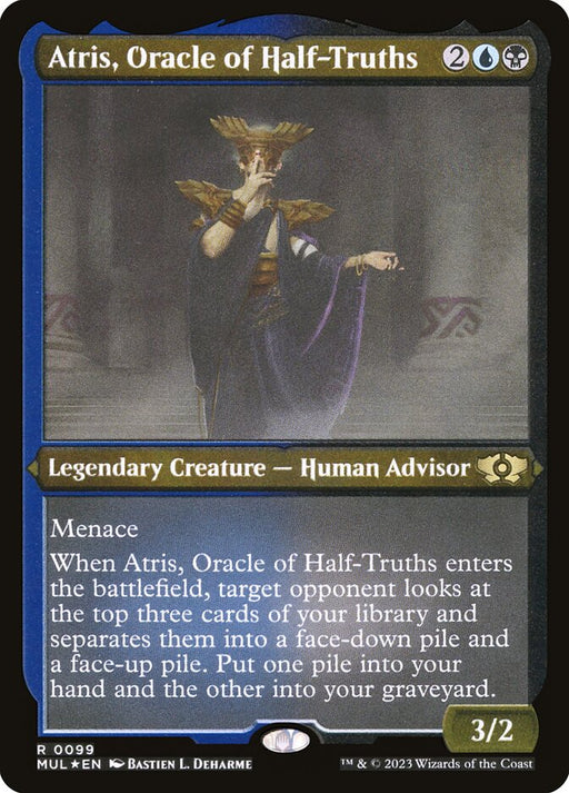 Atris, Oracle of Half-Truths - Etched - Inverted - Legendary - Etched (Foil)