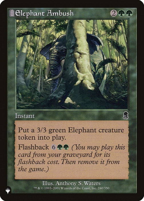 Elephant Ambush - Retro Frame - Tombstone