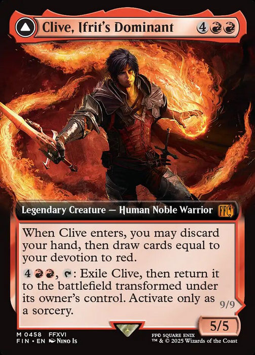Clive, Ifrit's Dominant // Ifrit, Warden of Inferno - Enchantment - Extended Art - Legendary