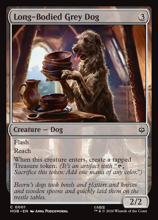 Long-Bodied Grey Dog (Foil)