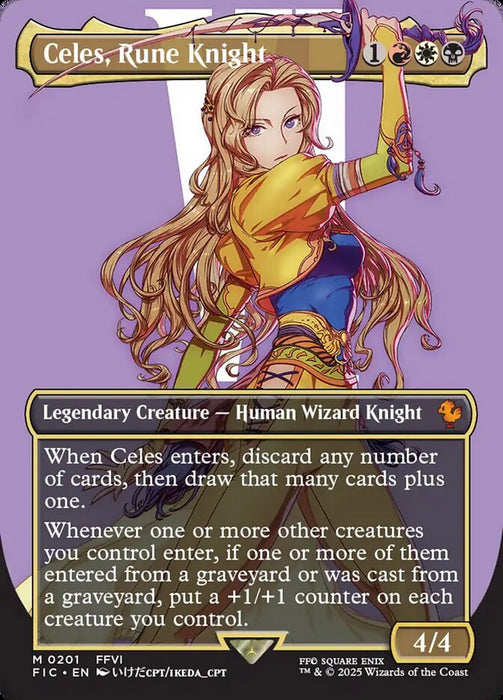 Celes, Rune Knight - Borderless - Full Art - Inverted - Legendary (Foil)