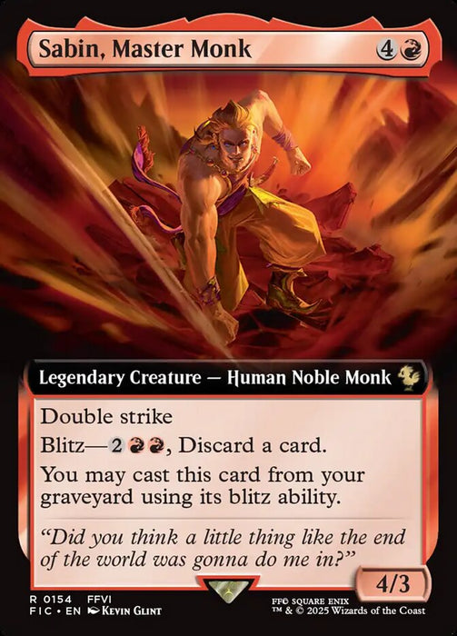 Sabin, Master Monk - Extended Art - Legendary