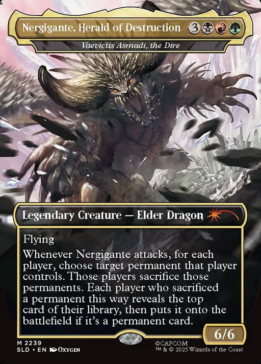 Nergigante, Herald of Destruction - Vaevictis Asmadi, the Dire - Borderless - Full Art - Inverted - Legendary
