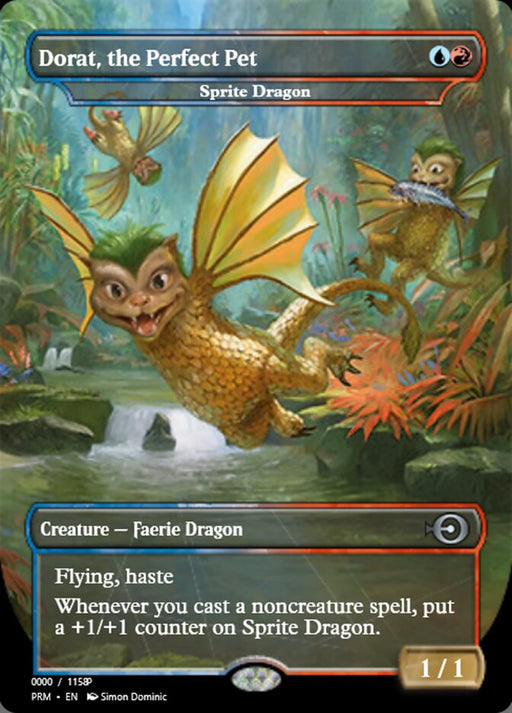 Dorat, the Perfect Pet - Sprite Dragon - Borderless - Full Art - Inverted (Foil)