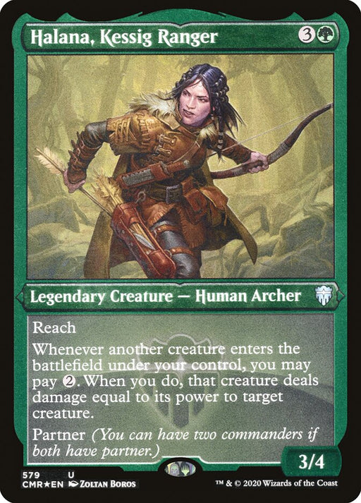 Halana, Kessig Ranger - Etched - Inverted - Legendary - Etched (Foil)