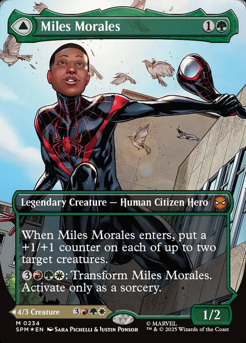 Miles Morales // Ultimate Spider-Man - Borderless - Full Art - Inverted - Legendary (Foil)