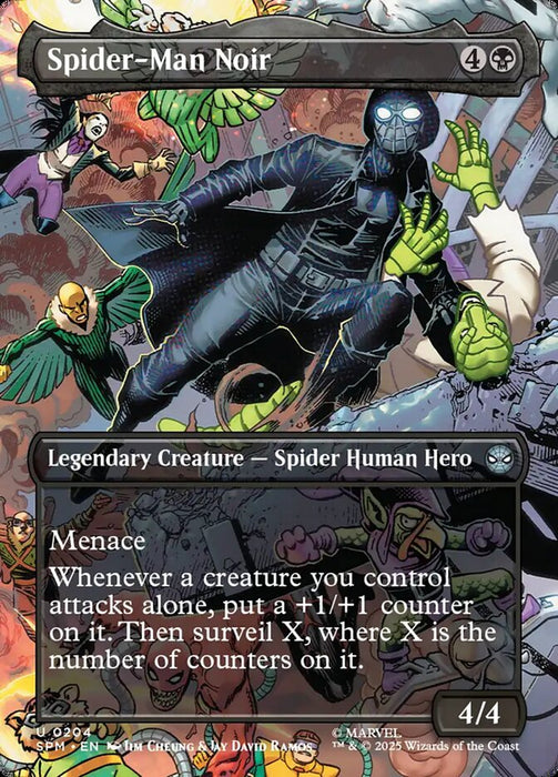 Spider-Man Noir - Borderless - Full Art - Fullart - Inverted - Legendary (Foil)