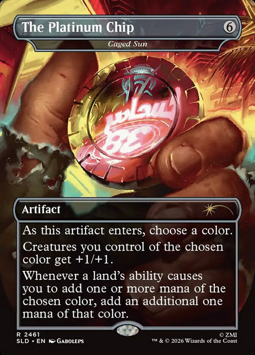 The Platinum Chip - Caged Sun - Borderless - Full Art - Inverted