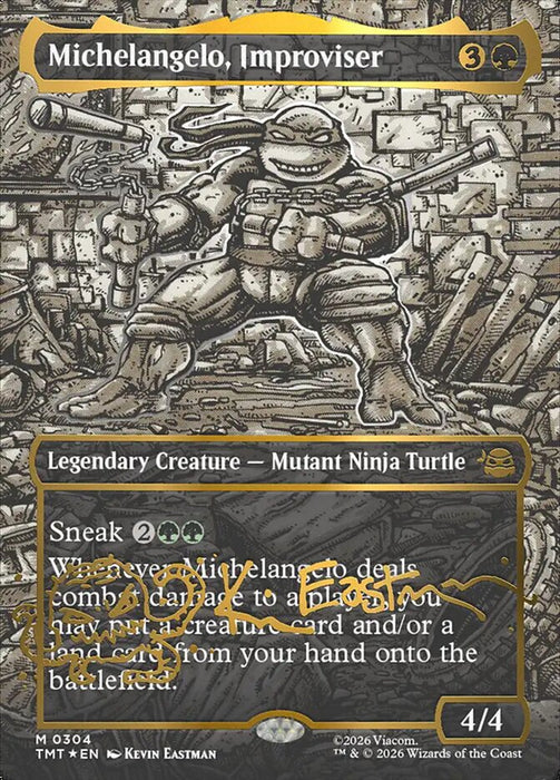 Michelangelo, Improviser - Borderless - Inverted - Legendary (Foil)