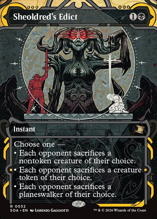 Sheoldred's Edict - Borderless - Inverted - Showcase (Foil)