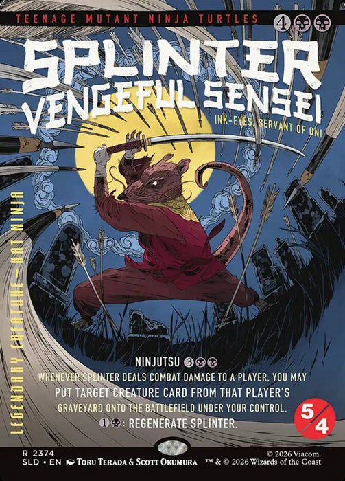 Splinter, Vengeful Sensei - Ink-Eyes, Servant of Oni - Borderless - Full Art - Legendary